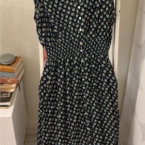 Gypsies & Moondust Black and White Floral Midi Dress